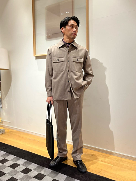 Matsuoka / 170cmさんの「TOMORROWLAND｜ニットフランネル CPOシャツブルゾン」を使ったコーディネート