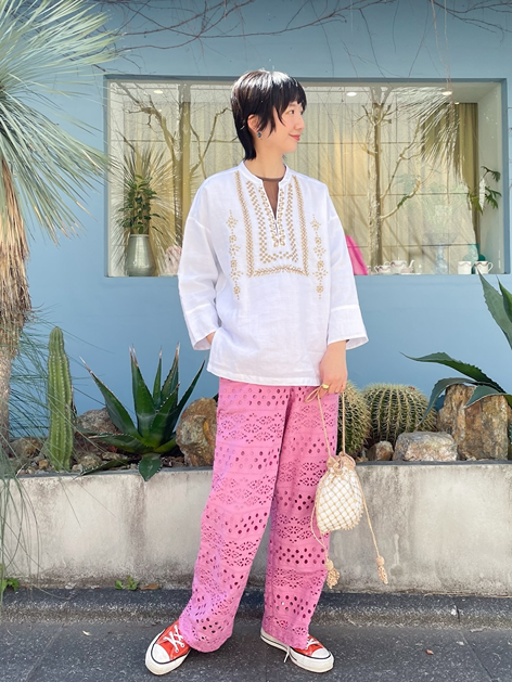 Ramie Bijoux Embroidery Top | Pasand by ne Quittez pas | パサン 