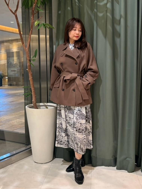 yumiさんの「PINKY&DIANNE｜[美香さん着用] パリストロールプリントワンピース」を使ったコーディネート