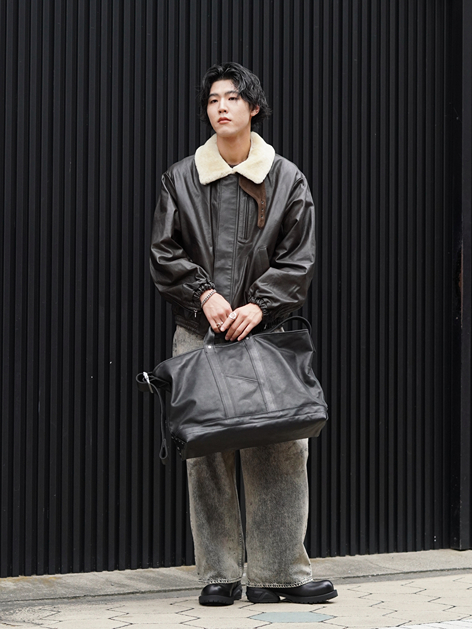 MOUTON COLLAR CALF ZIP JACKET | ssstein(シュタイン) / アウター