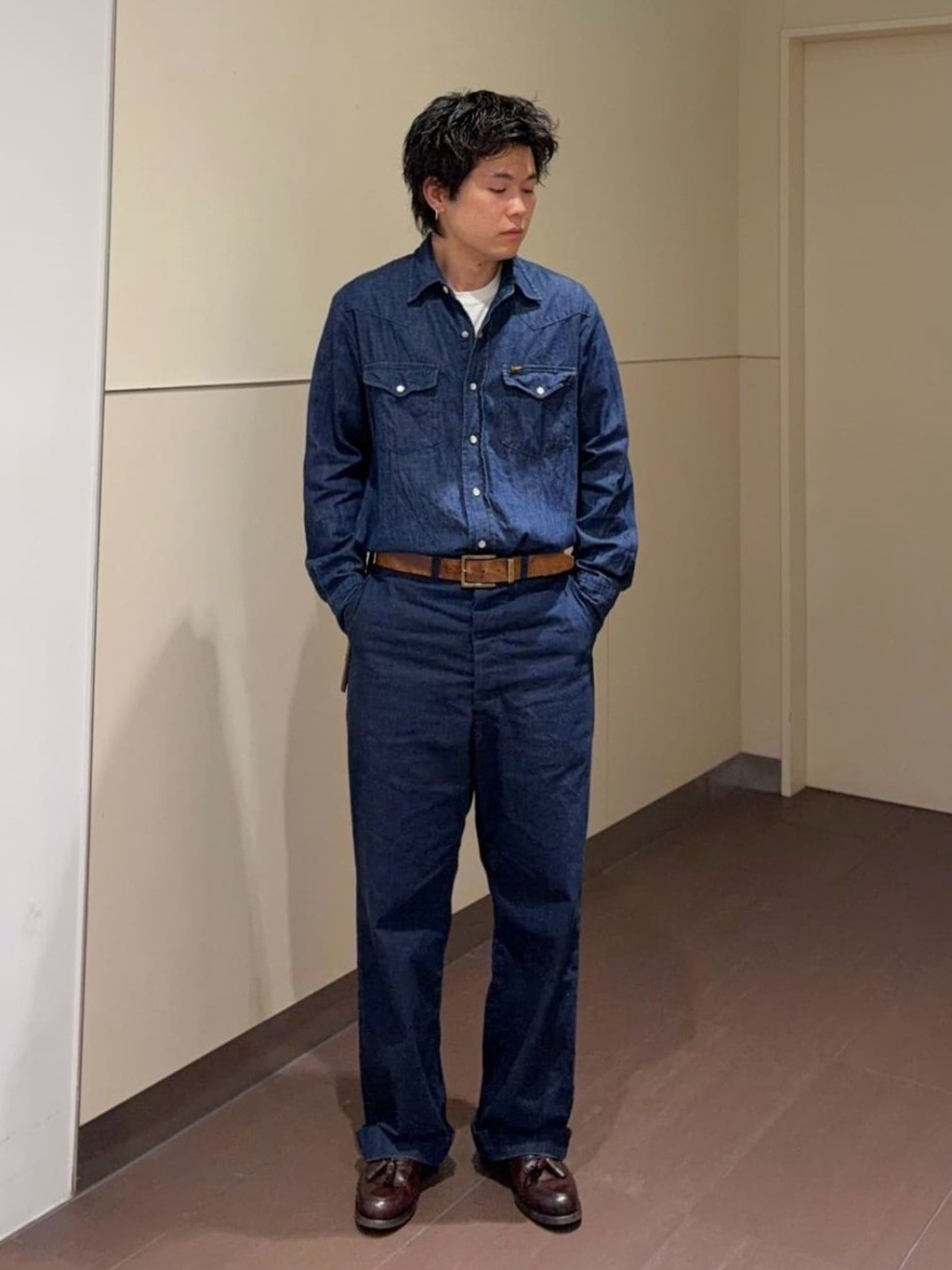 ルクア大阪のNOZOMIさんのLeeのウエスタンシャツを使ったコーディネート