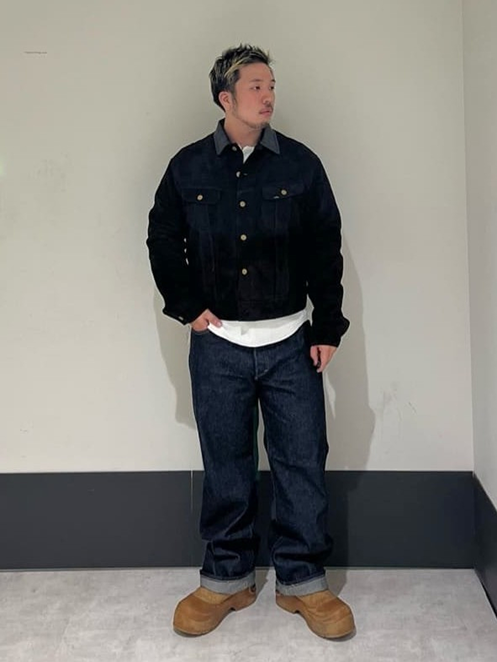 アミュプラザ鹿児島店のYOUSANさんのLeeの【試着対象】【101 101周年記念特別モデル】ANNIVERSARY 101 ICONIC RIDERS JEAN セットアップ可を使ったコーディネート