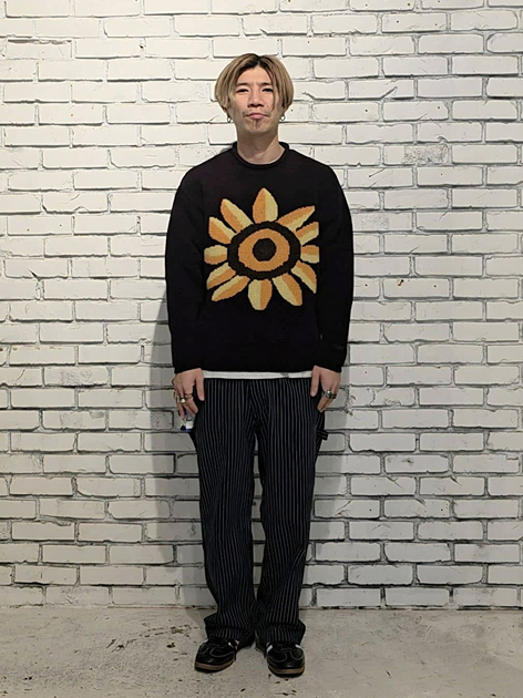 南堀江店のナガタエーイチさんのLeeのMALL KNIT CREW / モールニットを使ったコーディネート