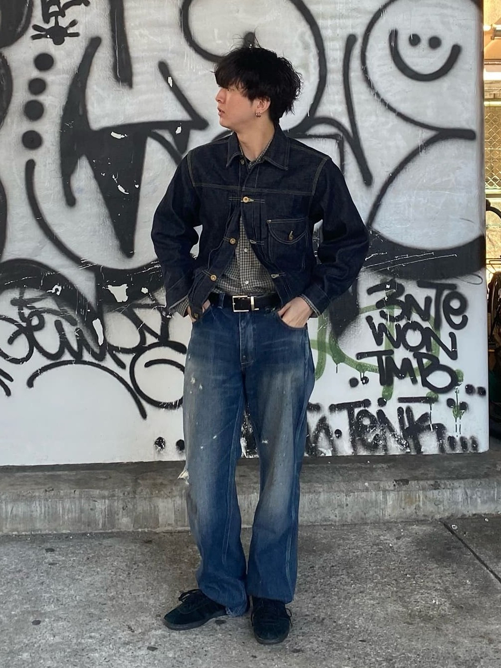 南堀江店のシンゴさんのLeeの【試着対象】【101 101周年記念特別モデル】ANNIVERSARY 101 ICONIC COWBOY PANTS セットアップ可を使ったコーディネート
