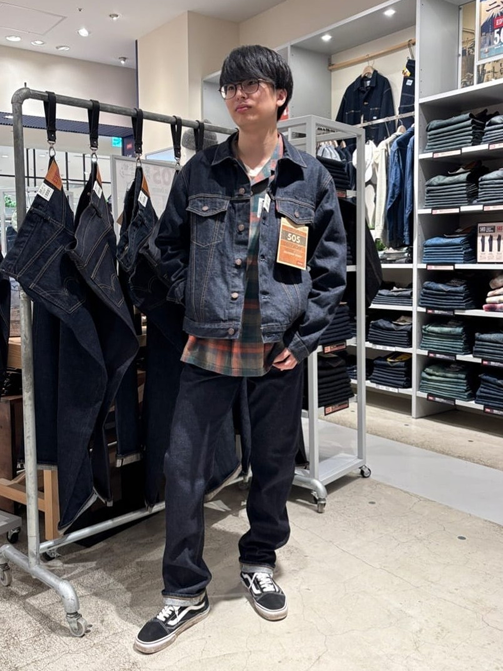 EDWIN DENIM GALAXY 流山おおたかの森S.CのKotaroさんのEDWINの【試着対象】505ZXX デニムジャケット Gジャン セルビッジを使ったコーディネート