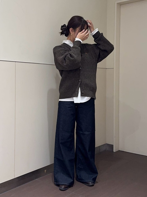 ルクア大阪のwa⭐︎さんのLeeの【LOOKBOOK掲載】FRILL DENIM SHIRTS / フリルデニムシャツを使ったコーディネート