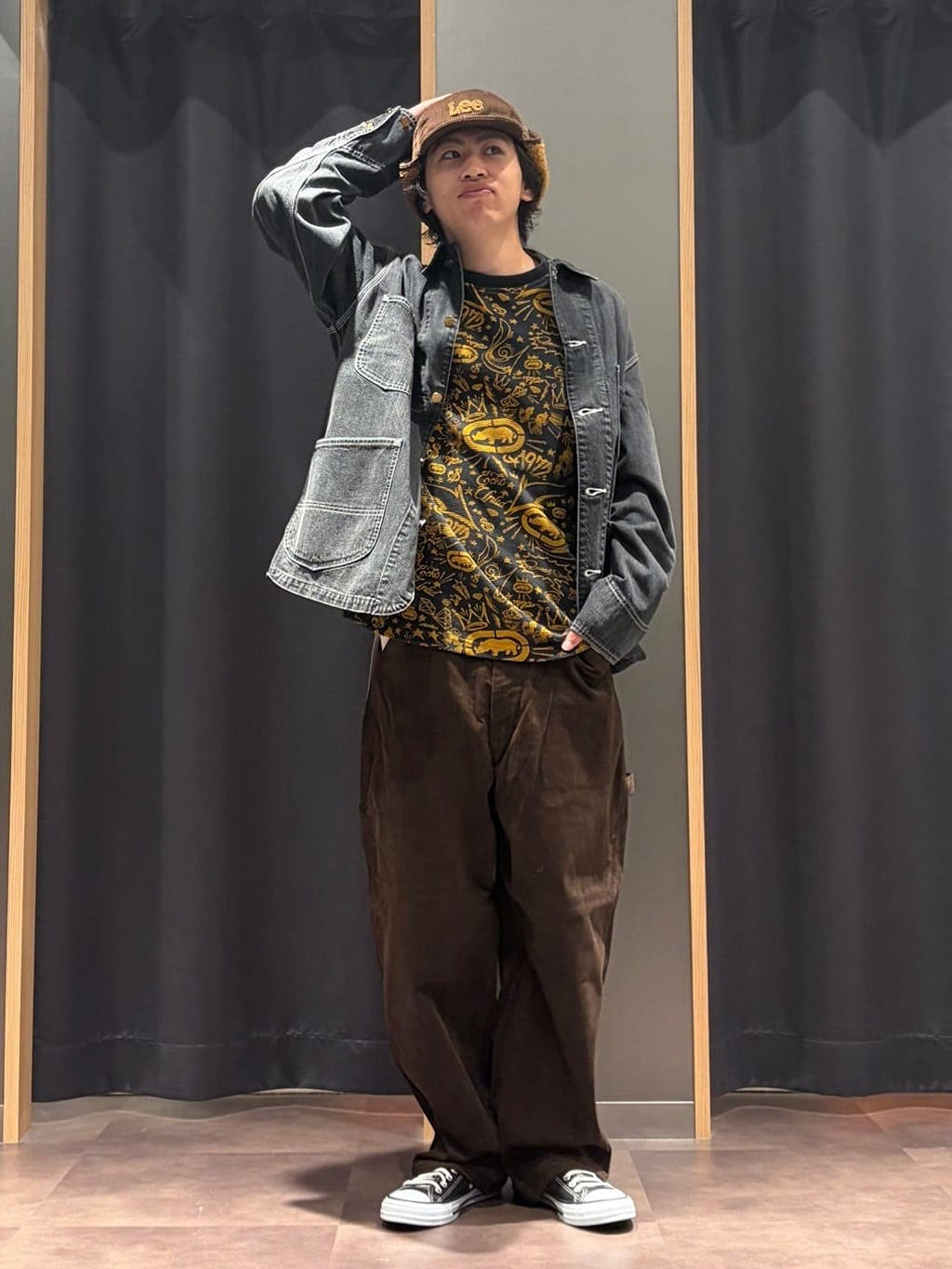 minamoa広島店のダイゴさんのLeeの【試着対象】DUNGAREES ロコジャケット/カバーオール/デニムジャケット セットアップ対応【ユニセックス】を使ったコーディネート