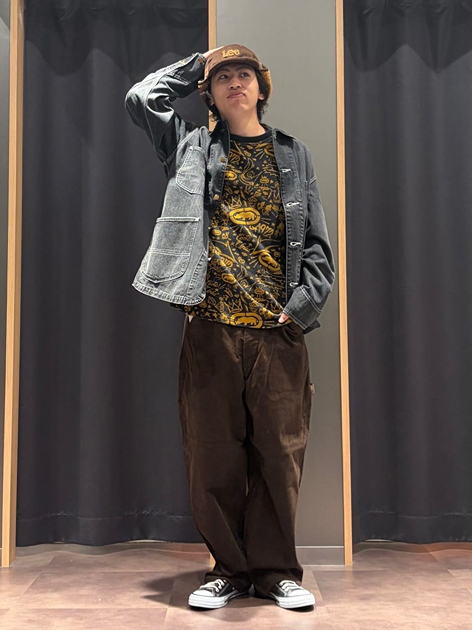 minamoa広島店のダイゴさんのLeeの【試着対象】DUNGAREES ロコジャケット/カバーオール/デニムジャケット セットアップ対応【ユニセックス】を使ったコーディネート
