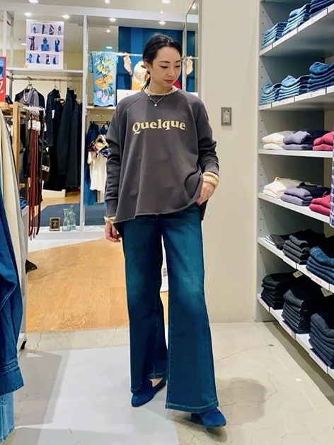 EDWIN DENIM GALAXY 流山おおたかの森S.CのryokoさんのSOMETHINGの【試着対象】SOMETHING LISA ワイドデニムパンツを使ったコーディネート