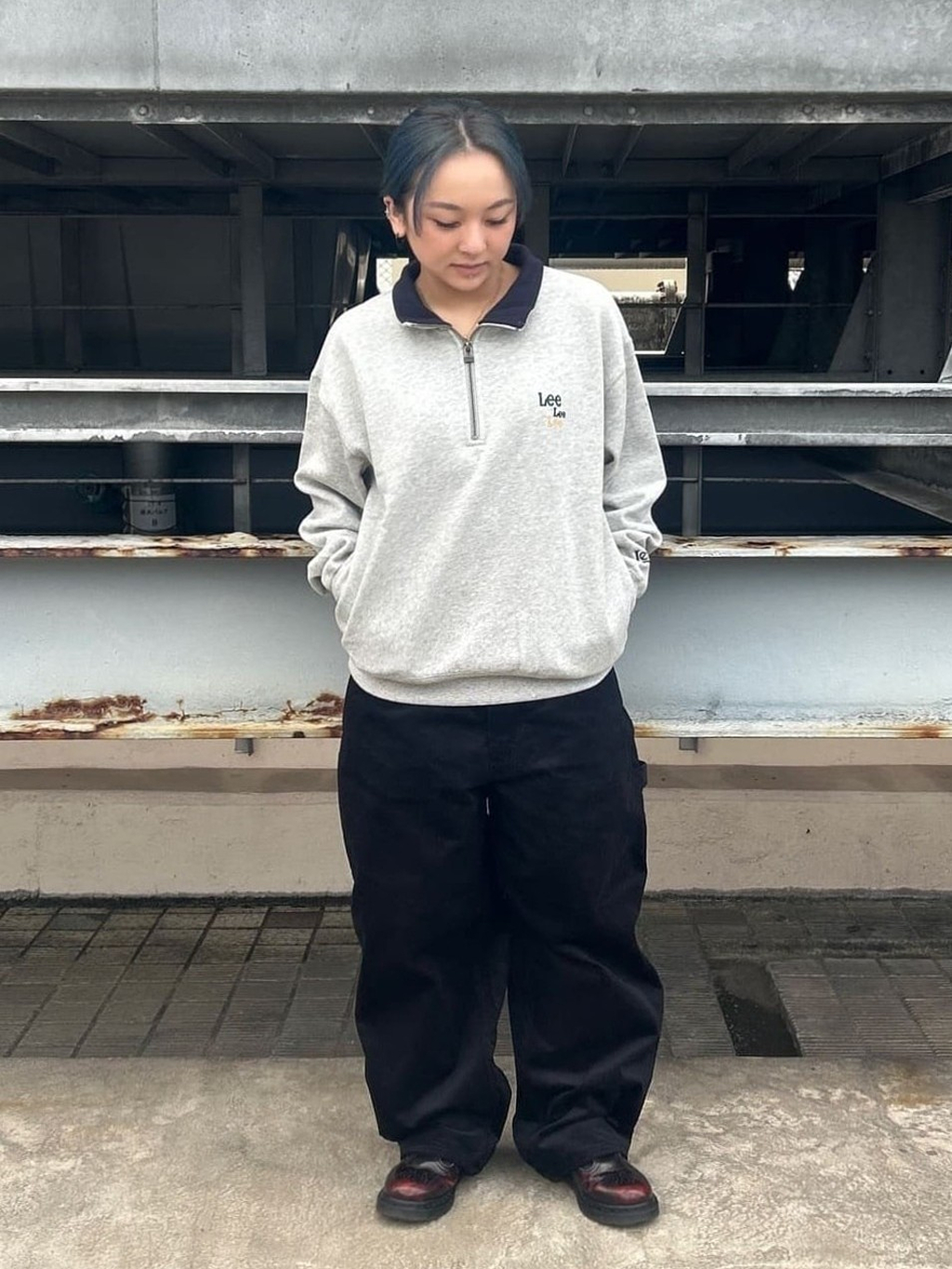 ルミネエスト新宿店のAYUMIさんのLeeのHALFZIP SWEAT / ハーフジップスウェット【親子】を使ったコーディネート