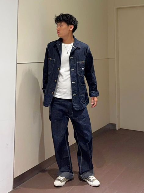 ルクア大阪のショウさんのLeeの【試着対象】【リジッド】DUNGAREES ワイドペインターパンツ セットアップ対応を使ったコーディネート