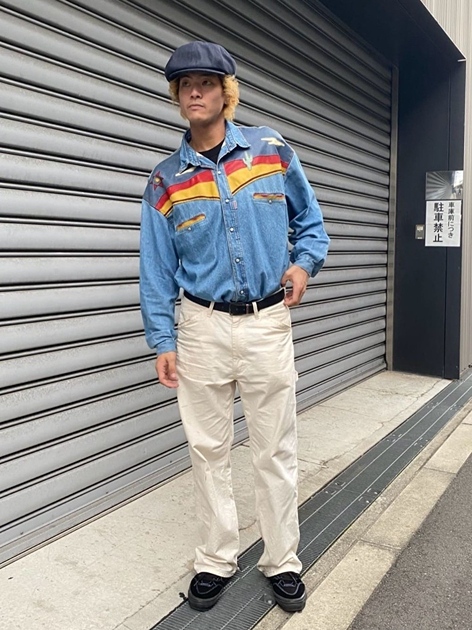 南堀江店のSHOGOさんのLeeの【試着対象】DUNGAREES ワイドペインターパンツ/デニム セットアップ対応【ユニセックス】を使ったコーディネート