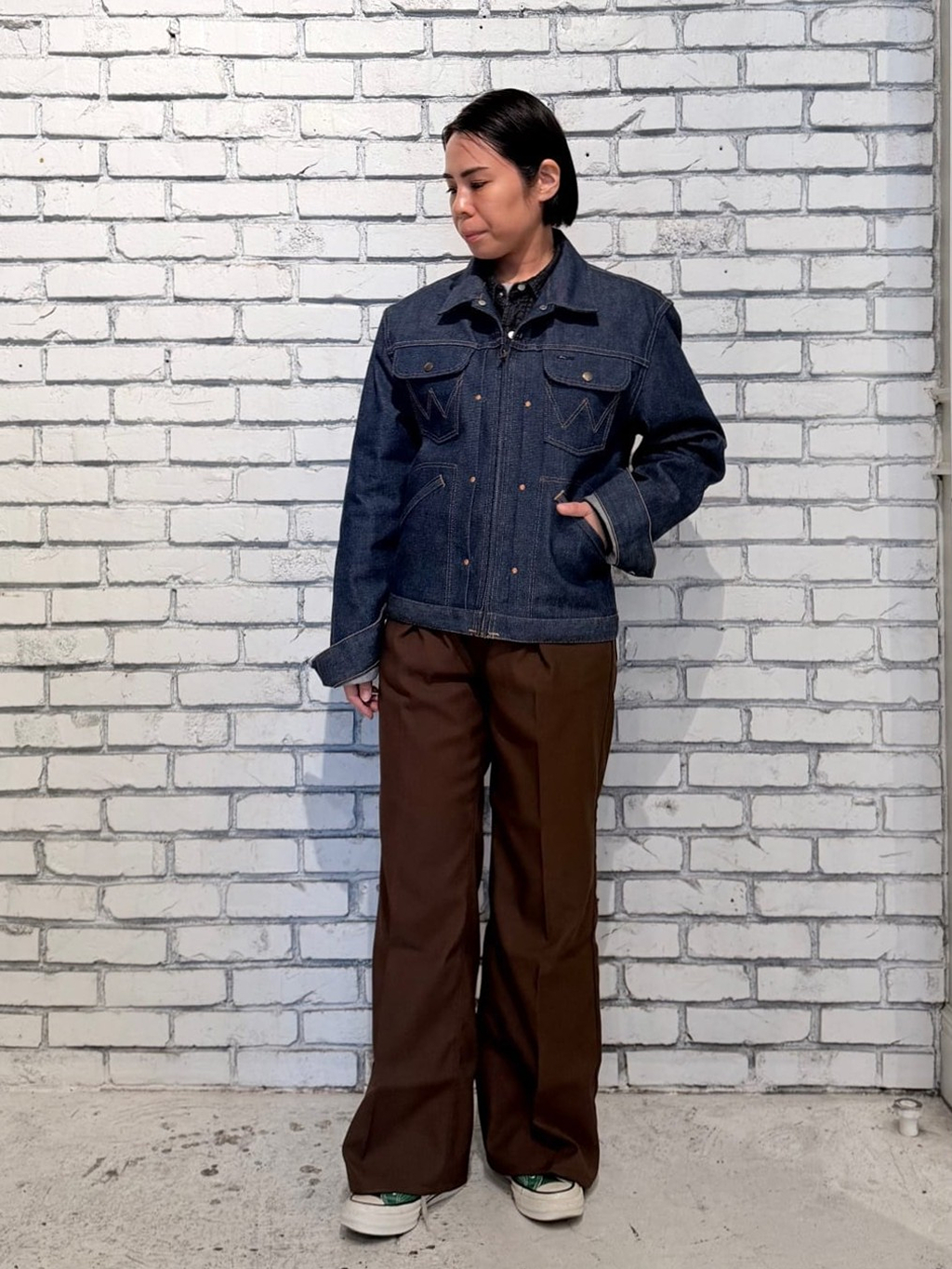 Wrangler本部のRieさんのWranglerのARCHIVE 24MJZ JACKET 1964 MODELを使ったコーディネート