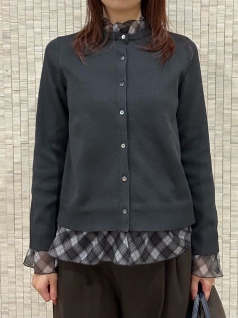 KANAZAWAさんの「UNITED ARROWS｜オーガンジー フリル マルチウェイ カーディガン」を使ったコーディネート